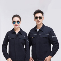 耀王 高端纯棉劳保工作服套装男春秋长袖厚款工程服工厂焊工防烫全棉劳保服工装 YW-GCF19DGYJ6902 L/170 (宝蓝)