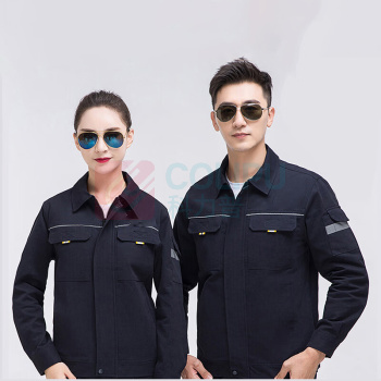 耀王 高端纯棉劳保工作服套装男春秋长袖厚款工程服工厂焊工防烫全棉劳保服工装 YW-GCF19DGYJ6902 2XL/180 (宝蓝)