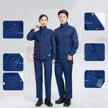 耀王 竹纤维防静电夏季劳保工作服套装男薄款长袖工厂工地加油站耐磨防烫工装 QCCSYX27378 S/160