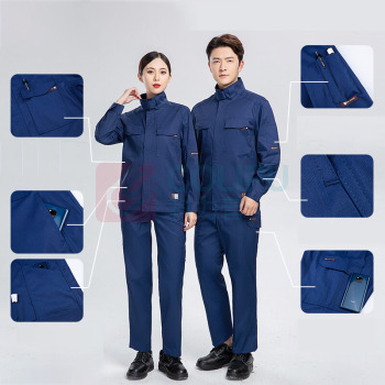 耀王 竹纤维防静电夏季劳保工作服套装男薄款短袖工厂工地加油站耐磨防烫工装 QCCSYX27354 L/170