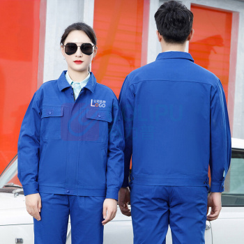 耀王 纯棉劳保工作服套装男春秋长袖双层厚款耐磨防烫工程服焊工全棉劳保服工装 YW-GCF19DGYJ8035 3XL/185 (宝蓝)