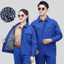 耀王 纯棉劳保工作服套装男春秋长袖双层厚款耐磨防烫工程服焊工全棉劳保服工装 YW-GCF19DGYJ8035 4XL/190 (宝蓝)