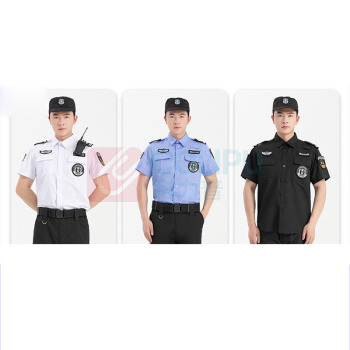耀王 保安服直摆款夏季短袖套装男透气耐磨物业酒店门卫保安工作服户外作训服 YW-BAF19DGYJ8302 2XL/180 (黑色)