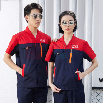 耀王 工作服夏季短袖套装男车间工厂工地汽修拼色劳保工作服耐磨舒适透气工作服 YW-JCHH-XD100 S/160 (深灰拼浅灰)