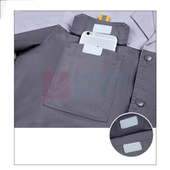 耀王 工作服夏季短袖套装男车间工厂工地汽修拼色劳保工作服耐磨舒适透气工作服 YW-JCHH-XD100 S/160 (深灰拼浅灰)