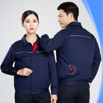 耀王 空调服带风扇衣服夏季男女反光工作服定制工厂工地风扇服 YW-GYJ-999 3XL/185 (浅灰色) 6800毫安