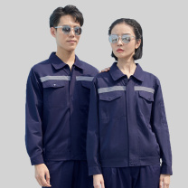 耀王 劳保工作服套装男夏季长袖薄款带反光条工程服舒适耐磨劳保服工装 QQCJCX003C180 XL/175 (铁灰)