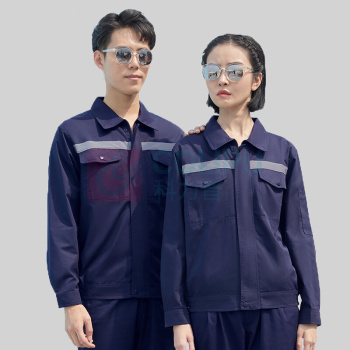 耀王 劳保工作服套装男夏季长袖薄款带反光条工程服舒适耐磨劳保服工装 QQCJCX003C180 2XL/180 (铁灰)