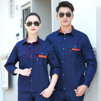 耀王 夏季纯棉工作服套装男女短袖耐磨透气工厂汽工程服焊工劳保服工装 YW-GCF19DGYJ6619 3XL/185 (藏蓝)