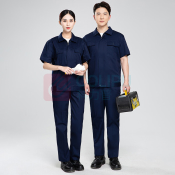 耀王 高端纯棉劳保工作服套装男夏季短袖薄款舒适耐磨透气防烫全棉焊工工装 QCCGYJ6013171 M/165 (藏蓝)
