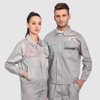 耀王 防静电工作服套装春秋长袖耐磨工程服汽修电焊车间电工劳保服 YW-JCHH-060 2XL/180 (烟灰色)