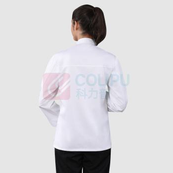 AETEL 厨师工作服男女长袖秋季装厨师服酒店后厨餐饮工衣厨房 QJ领口美食长袖 单上衣 QJ领口美食长袖 (白,红,黑,蓝) 可现做logo