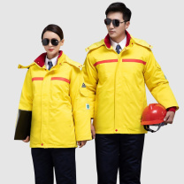 AETEL 加油站防静电冬季工作服棉衣男冬天油田工服工厂车间劳保服棉袄 A-SQA905 (黄色棉服+棉裤 可现做logo)
