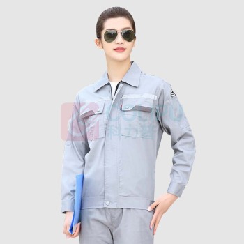 AETEL 防静电工作服套装男女夏季长短袖劳保服电焊汽修工程服春秋工装 YXS6610 (灰色夏长套装 可现做logo)