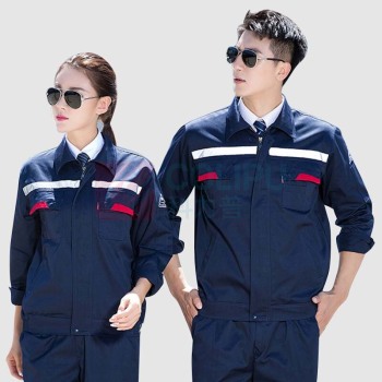 AETEL 防静电工作服套装男女夏季长短袖劳保服电焊汽修工程服春秋工装 YXS8010 (藏蓝春秋套装 可现做logo)