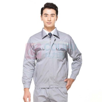 AETEL 防静电工作服套装男女夏季长短袖劳保服电焊汽修工程服春秋工装 YXS8010 (灰色春秋套装 可现做logo)