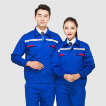 耐典 防静电工作服套装上衣裤子春秋长袖劳保服男女同款电焊汽修工程服 防静电反光条 宝蓝 YGC8010 (宝蓝)