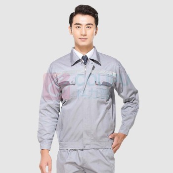 耐典 防静电工作服套装上衣裤子春秋长袖劳保服男女同款电焊汽修工程服 防静电反光条 灰色 YGC8010 (灰色)