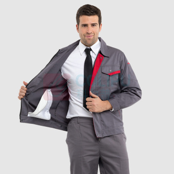 耐典 工作服男女套装春秋外套男上衣汽修厂服工服劳保服工装 ND-004 (深灰套装)