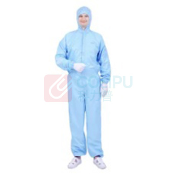 凌致 0.5网格连帽无脚套三连体防静电连体服 LZ01001-2 S码 (蓝色)