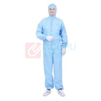 凌致 0.5网格连帽无脚套三连体防静电连体服 LZ01001-2 L码 (蓝色)