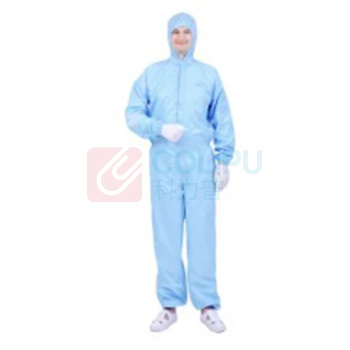 凌致 0.5网格连帽无脚套三连体防静电连体服 LZ01001-2 M码 (蓝色)