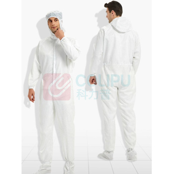 凌致 0.5网格连帽无脚套三连体防静电连体服 LZ01001-2 S码 (白色)