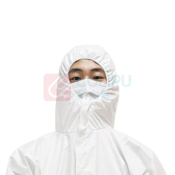 安赛瑞 一次性防护服连体隔离服 28058 M 码 全身带帽拉链式 (白色)