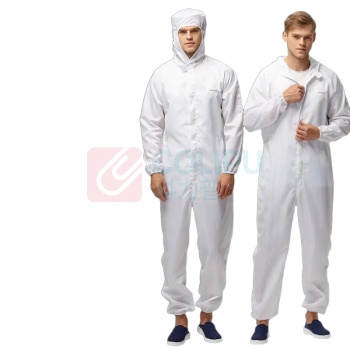 翰洋洁净 HANYANGCLEAN 洁净服 S-1109 L 码 竖条纹 三连体 连帽 (藏青色)