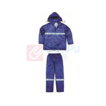 代尔塔 DEITAPLUS 反光条防护服劳保分体雨衣 407004 XL (藏青色)