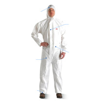 3M 带帽连体防护服防颗粒物及液体有限泼溅白色 4510 