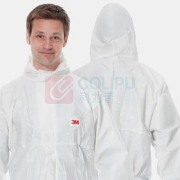 3M 带帽连体防护服防颗粒物及液体有限泼溅白色 4510 