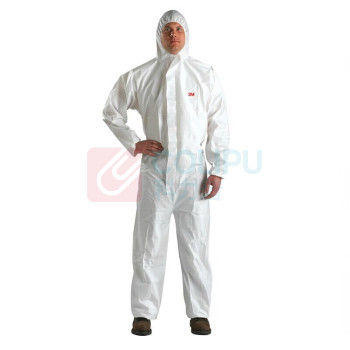 3M 白色带帽连体防护服 4510M 