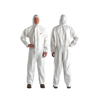 3M 一次性白色带帽连体防护服 4510 XL码  工业用