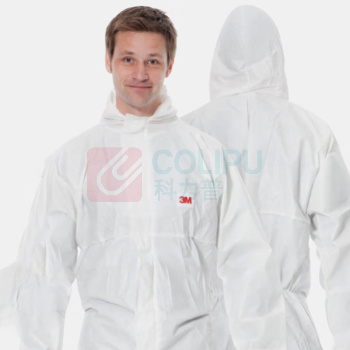 3M 一次性白色带帽连体防护服 4510 XL码  工业用
