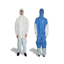 3M 带帽连体防护服 4535 蓝色背部透气设计 XL码 (蓝拼白)