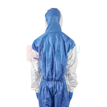 3M 白色带帽连体防护服 4535 蓝色背部透气设计 XXL码 
