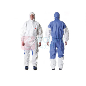 3M 白色带帽连体防护服 4535 蓝色背部透气设计 XXL码 