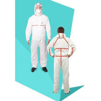 3M 白色带帽红色胶条连体防护服 4565 M码 