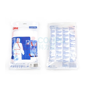 3M 白色带帽红色胶条连体防护服 4565 L码