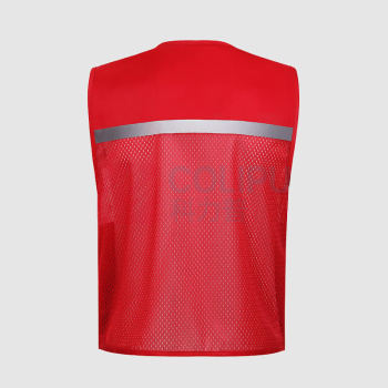 AETEL 夏季多口袋网眼工作服反光马甲 XL (红色)