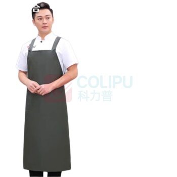 龙伟联合 联合牛皮软胶防水围裙男女加长款 LW-SC-SLWQ 挂脖式 含袖套 (黑色)