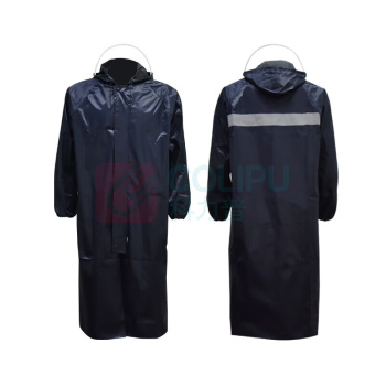 安赛瑞 连体雨衣 户外防水反光成人雨披 电动摩托车室外执勤骑行 风衣式 12326 均码 (藏青色)