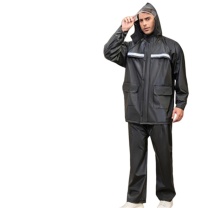 君吻 分体式雨衣 男女同款 2XL (黑色)