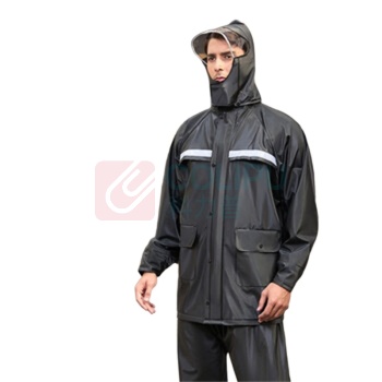 君吻 分体式雨衣 男女同款 2XL (黑色)