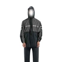 三极 反光加厚成人分体式雨衣雨裤套装 TP1686L (太空灰)