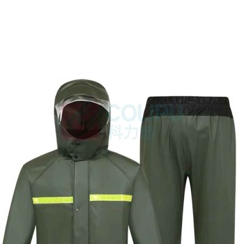 三极 分体式全身防雨雨衣雨裤套装 TP18974XL (军绿色)