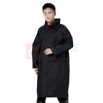 三极 户外劳保安保反条光雨披 TP1678 XXL (黑色) 单层