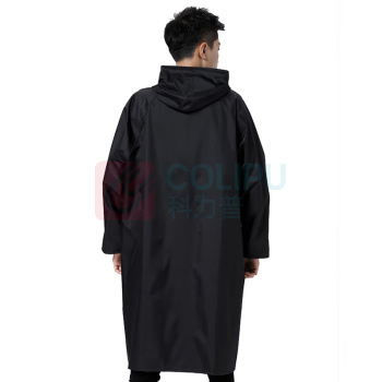 三极 户外劳保安保反条光雨披 TP1678 XXL (黑色) 单层