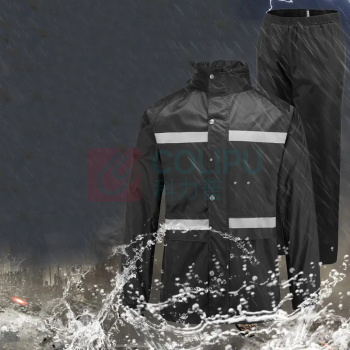 者也 防水雨衣雨裤套装男女外卖反光分体式劳保雨衣 制式雨衣 180码